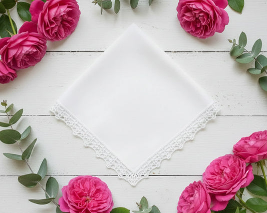 Made in USA Plain Lace Hanky for Girl 