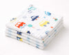 Set of baby hanky with designs on a white background