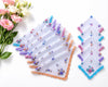 Set of floral handkerchiefs with a bouquet of flowers on a white background