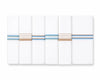 Set of four white handkerchiefs with colorful stripes on a white background