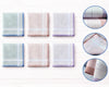 Set of plaid handkerchiefs with close-up views on a white background