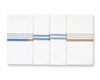 Set of three folded hanky with horizontal stripes on a white background