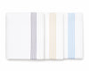 Set of three folded hanky with striped patterns on a white background
