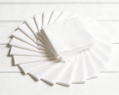 Stack of white hanky on a white background