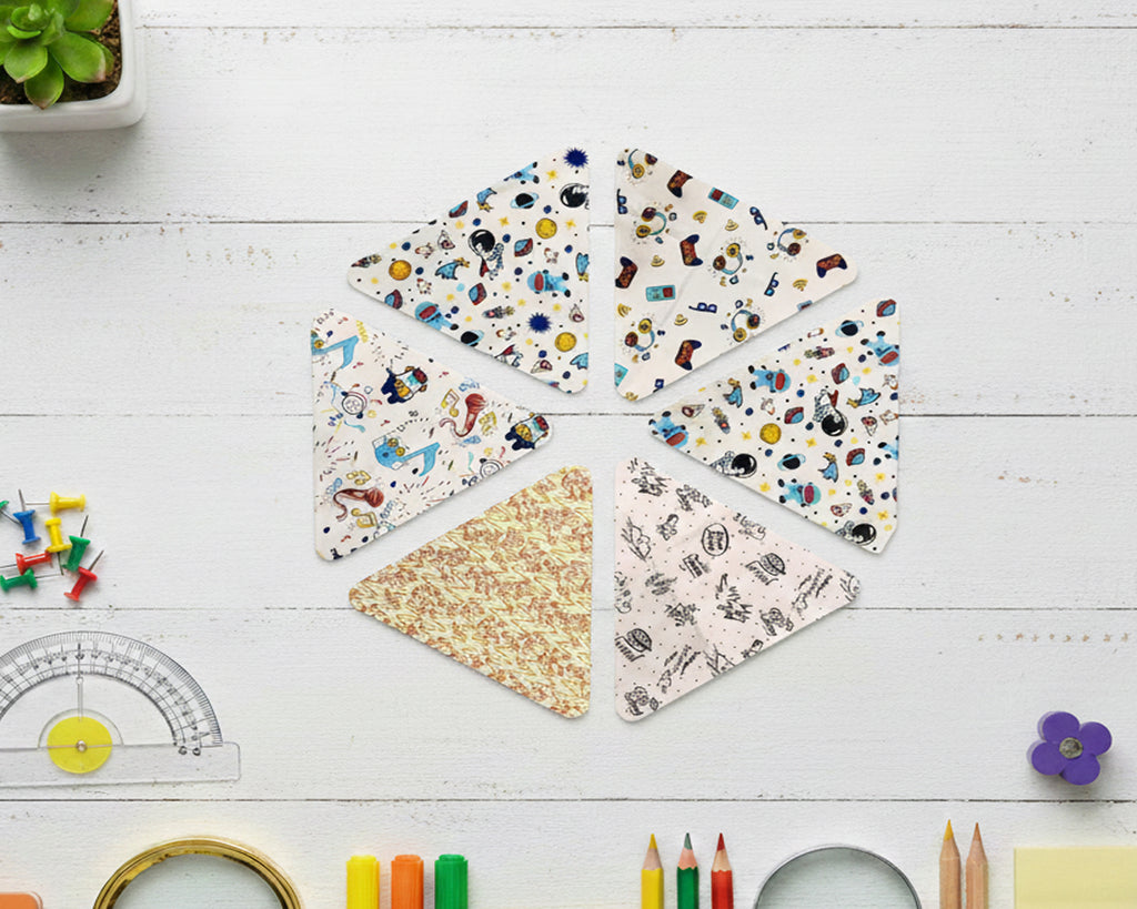 Childrens reusable cotton cloth with gamer graphics including headphones and consoles