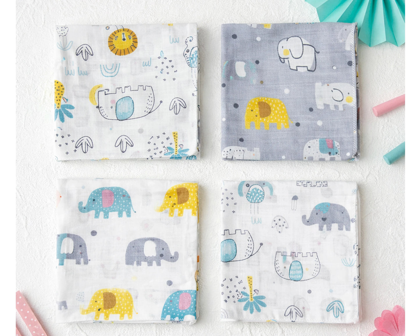 Kids Handkerchief Set Soft Cotton Hanky Bulk Pack