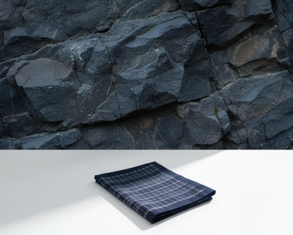 black and white grid design handkerchief
