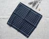 black and white grid design handkerchief