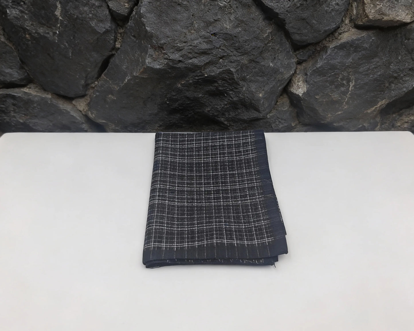 black and white grid design hanky