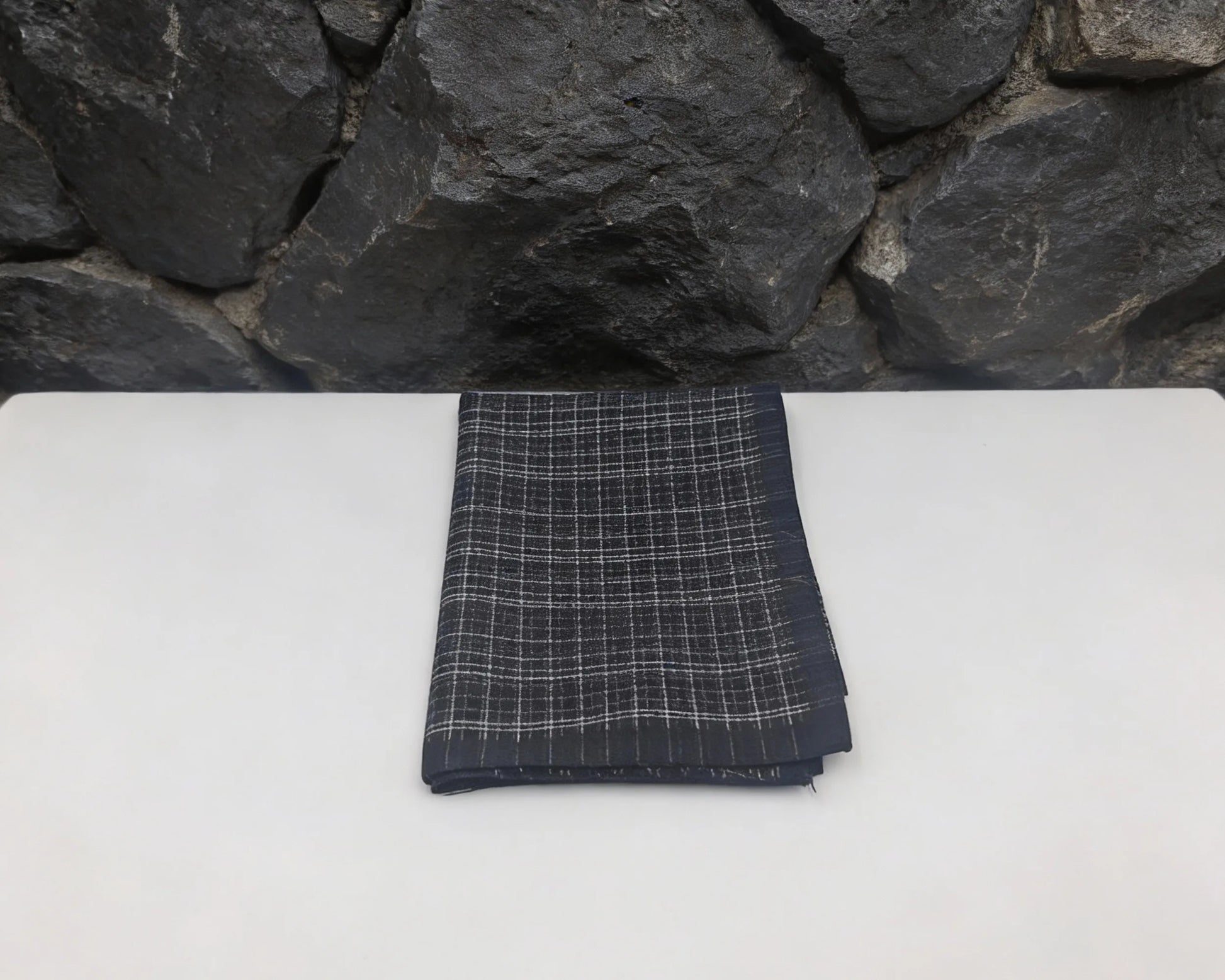 black and white grid design hanky