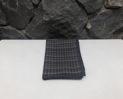 black and white grid design hanky