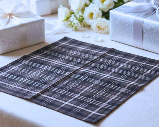 black cotton check design hanky