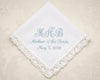 cotton lace monogram white embroidery hankie