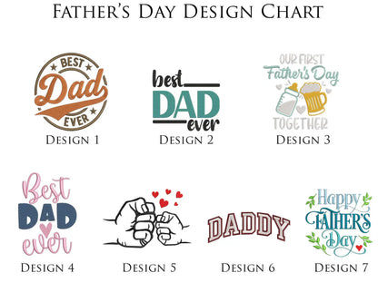 Collection of Father's Day design logos on a white background