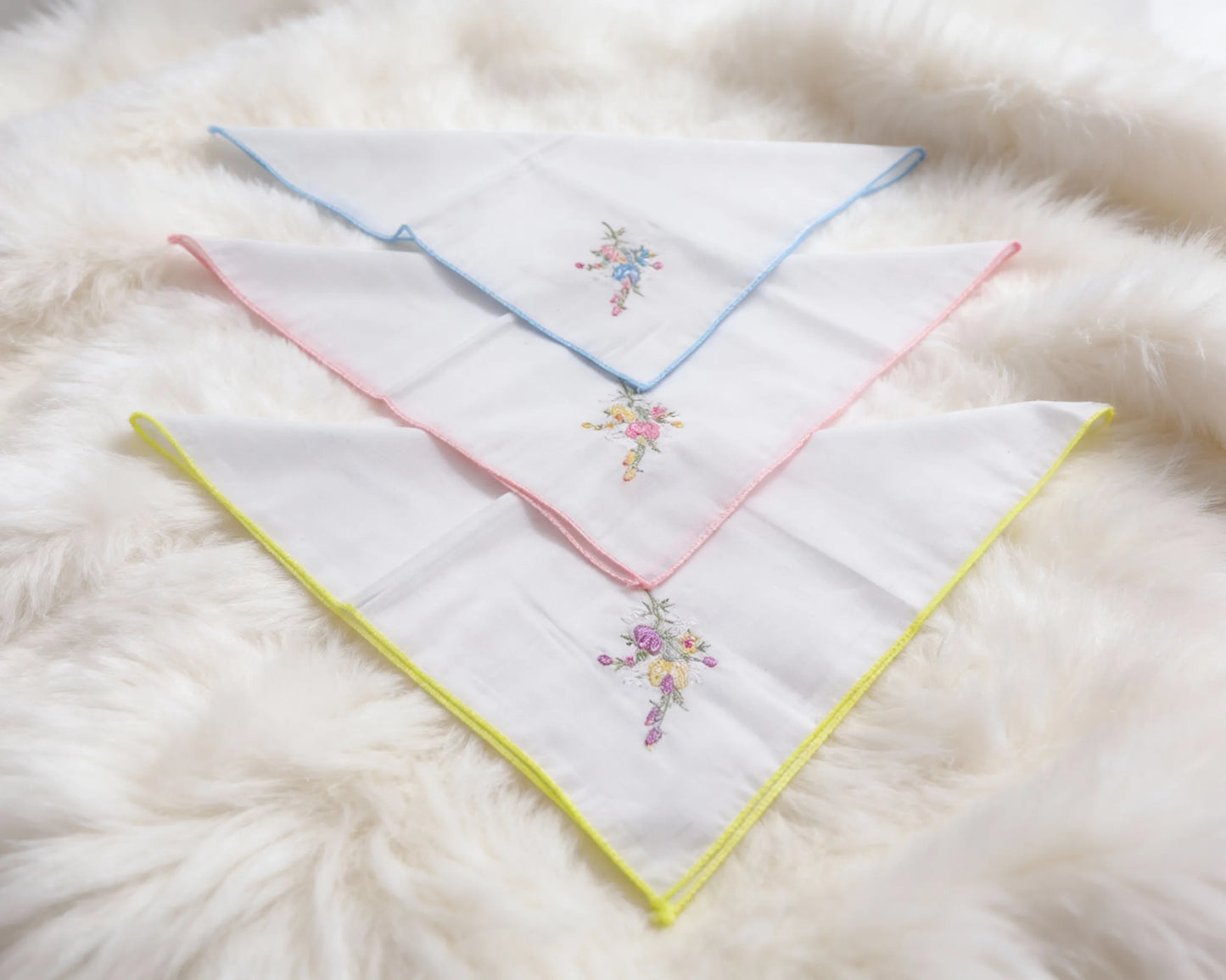 foalded three embroidery hanky
