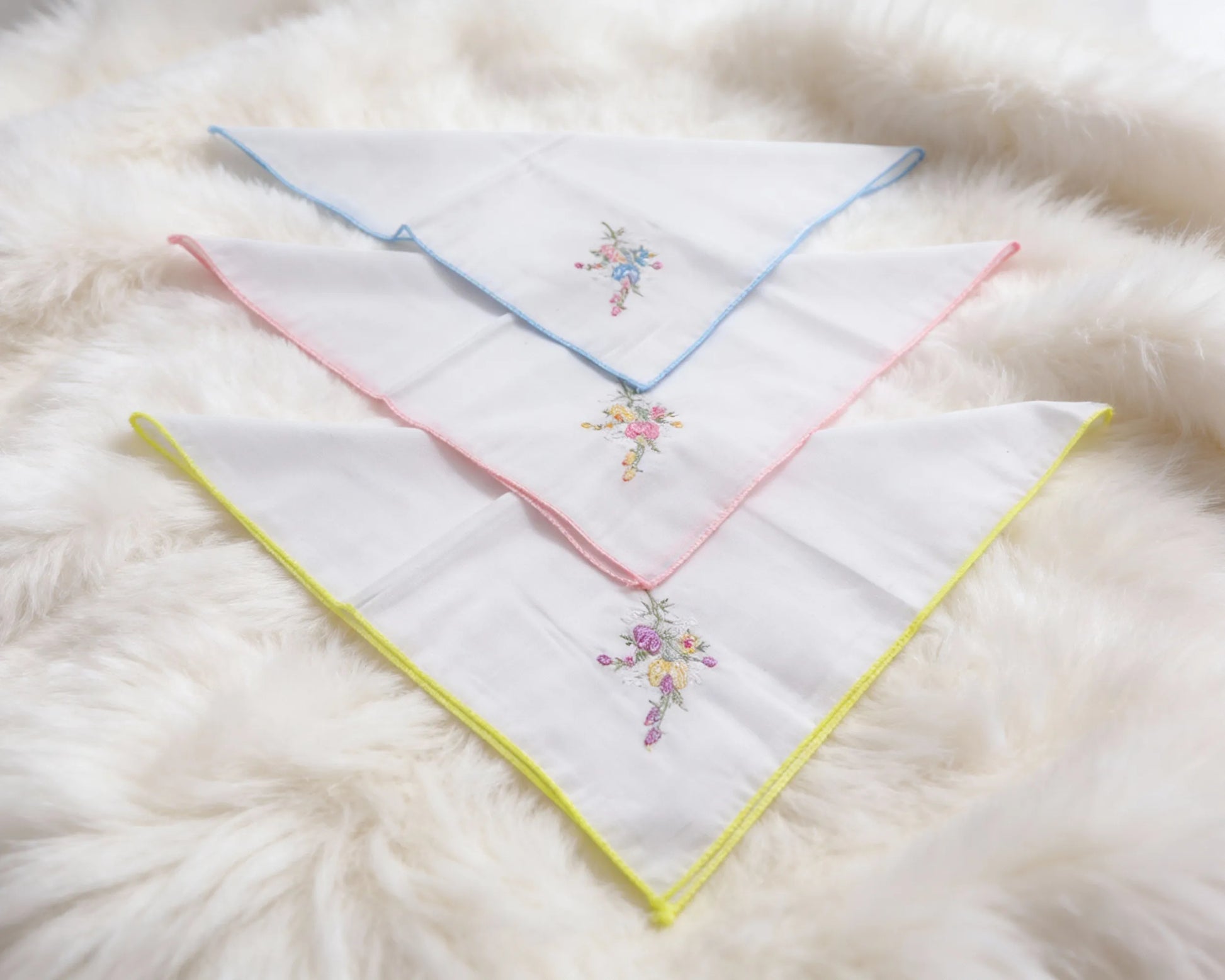 foalded three embroidery hanky