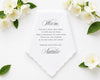 hanky with floral design and heartfelt message to 'Mom' on a white background