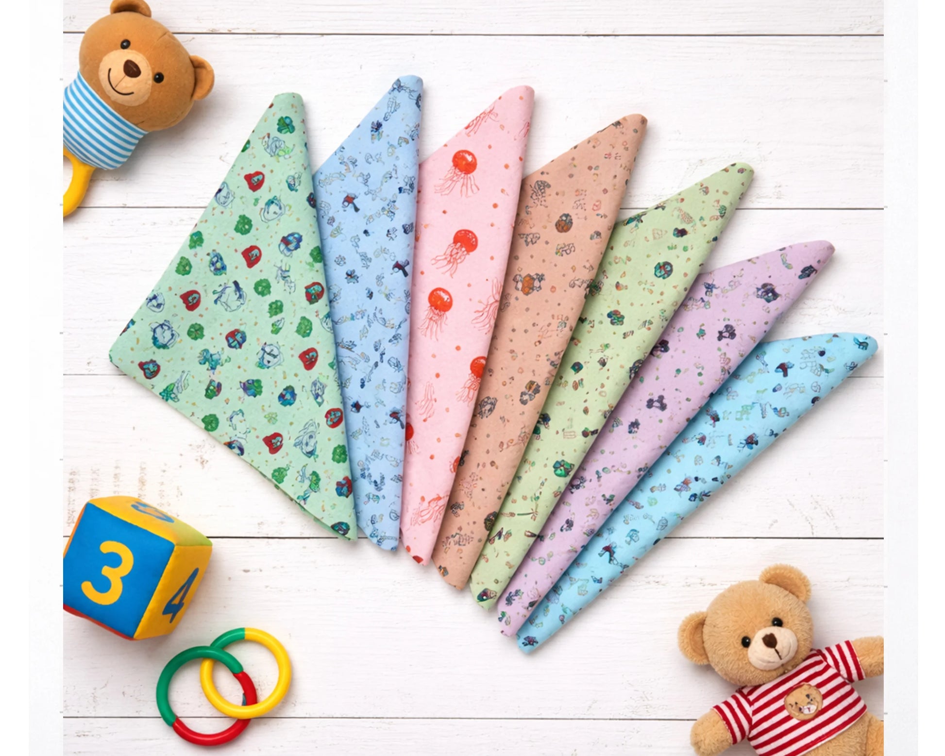 kids printed 7 hanky