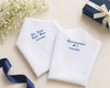 mens embroidered white cotton hanky 