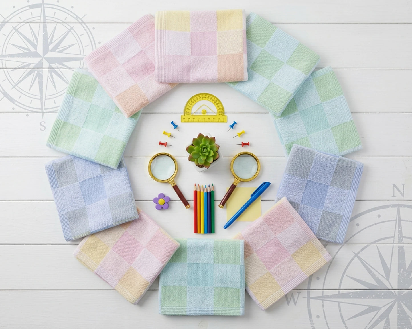 plaid hanky in circular form