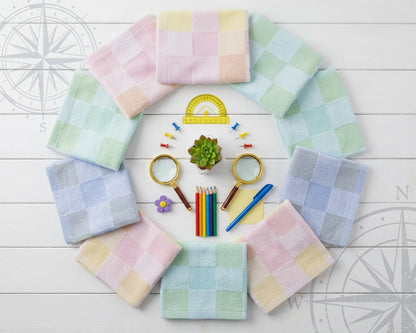 plaid hanky in circular form
