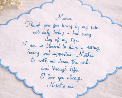 Card with a heartfelt message to a mother on a textured background
