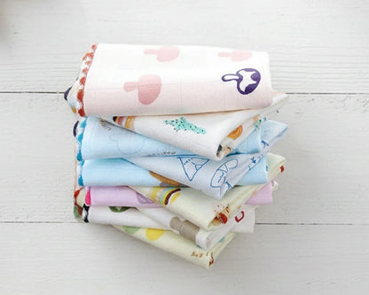 scalloped edge cotton kids 6 printed hanky 