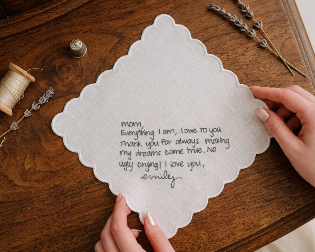 scalloped edge embroidery Handkerchief 