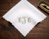 scalloped edge embroidery bridal hanky 