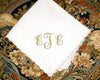 scalloped edge embroidery white bridal hanky 