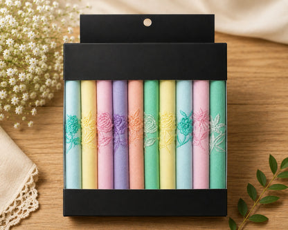 set of 10 embroidery floral handkerchief 