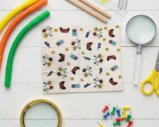 square shape printed kids hanky 