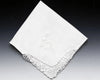 white corner lace bridal embroidery hanky 