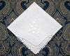 white corner lace bridal hanky 
