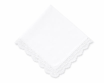 white cotton lace handkerchief