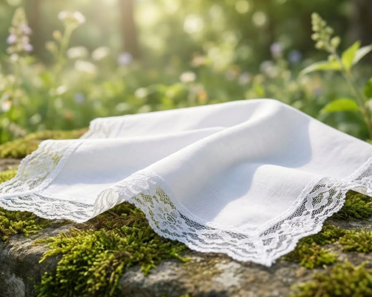 White lacedoily on a stone with a natural background
