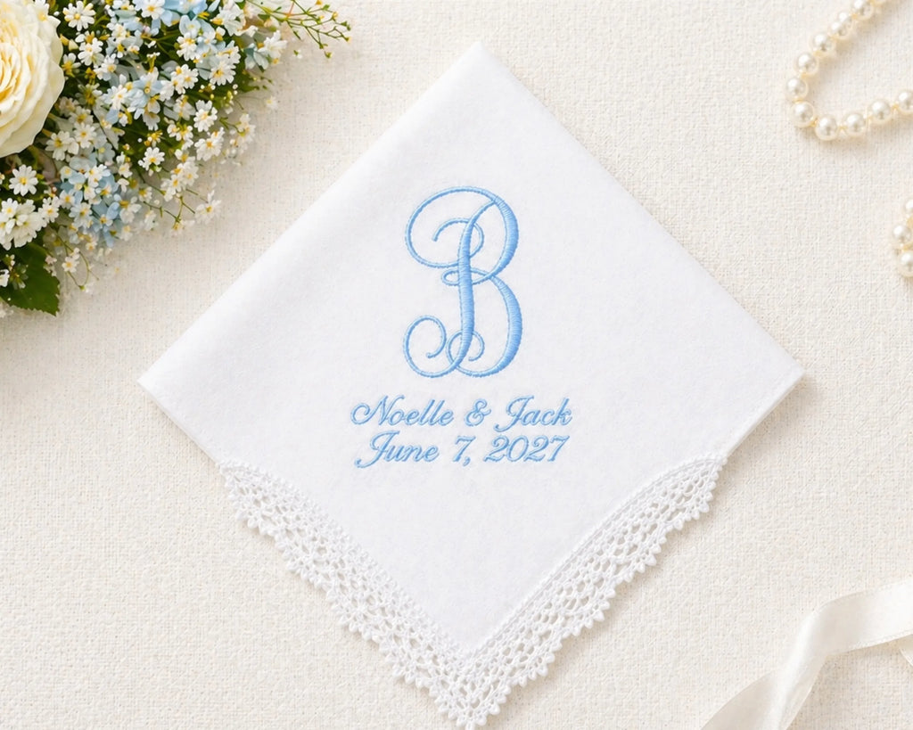 white hanky with embroidery