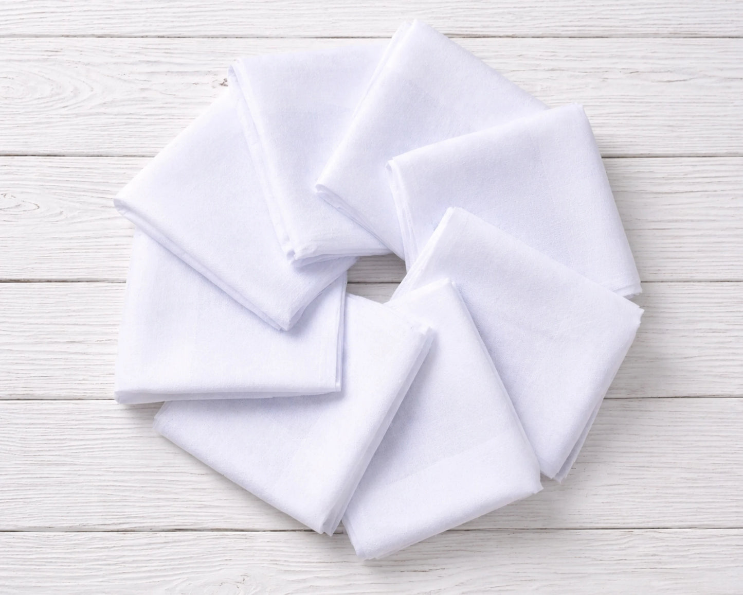 Wholesale White Cotton Handkerchief Bulk Set Soft Plain Hanky Pack