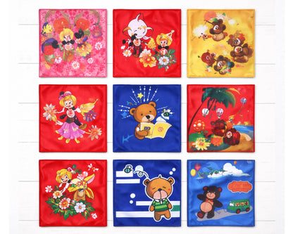 Cotton Handkerchief Wholesale Printed Hanky Pack Kids Soft Assorted Designs