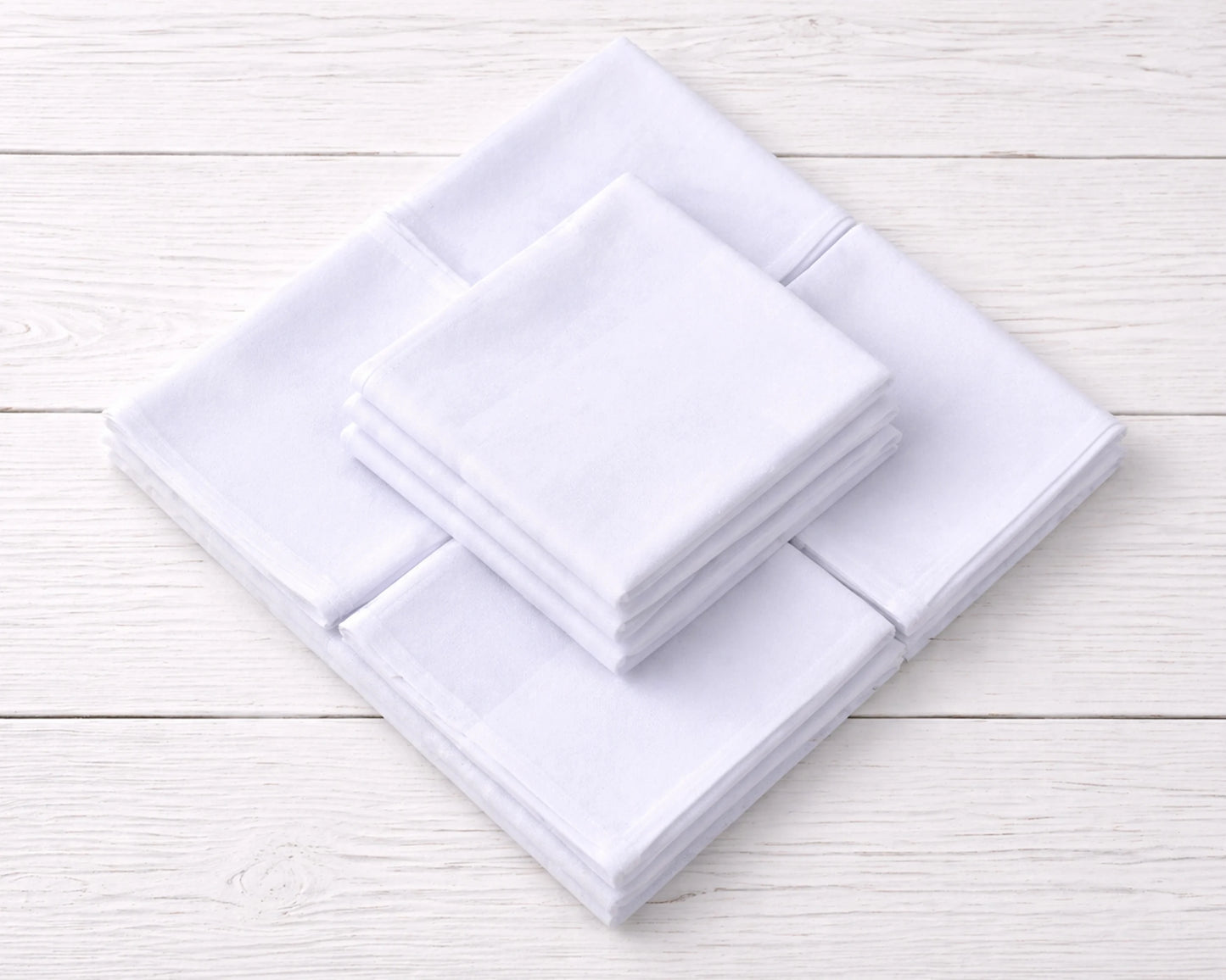 Wholesale White Cotton Handkerchief Bulk Set Soft Plain Hanky Pack