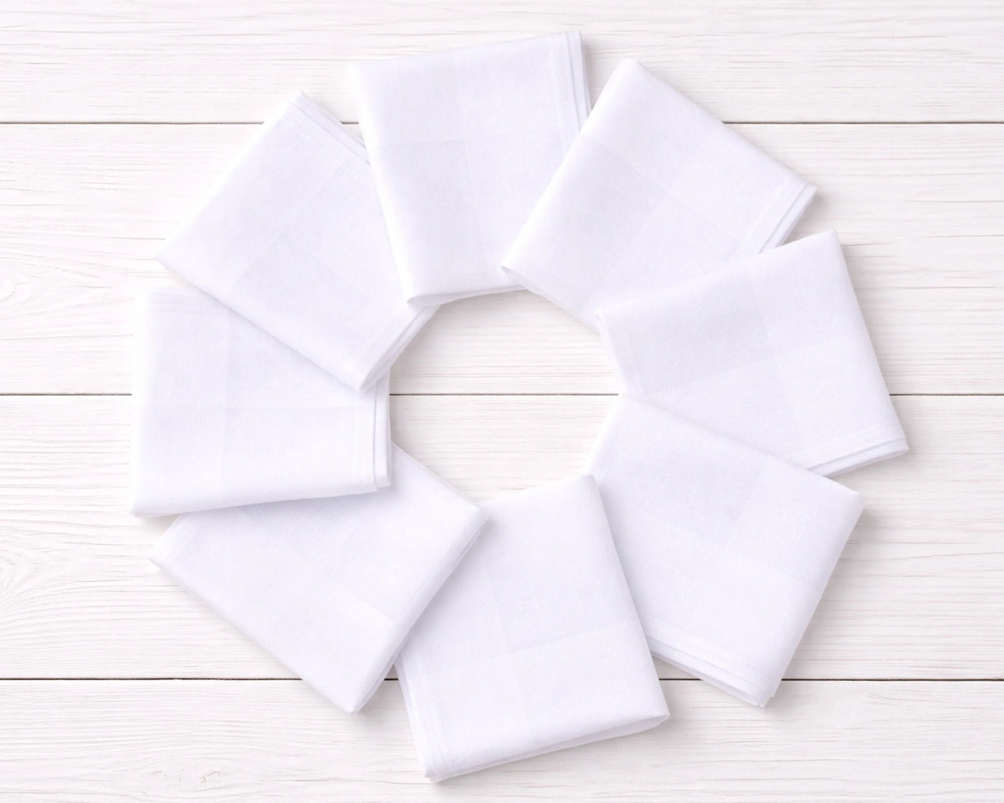 Wholesale White Cotton Handkerchief Bulk Set Soft Plain Hanky Pack